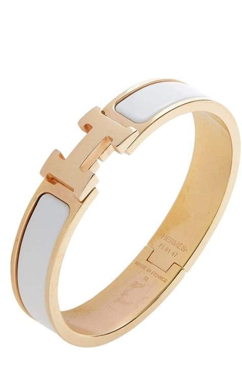 hermes bangle bracelet white.